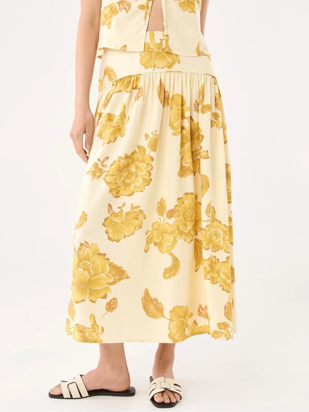 anko - Textured Yoke Maxi Skirt